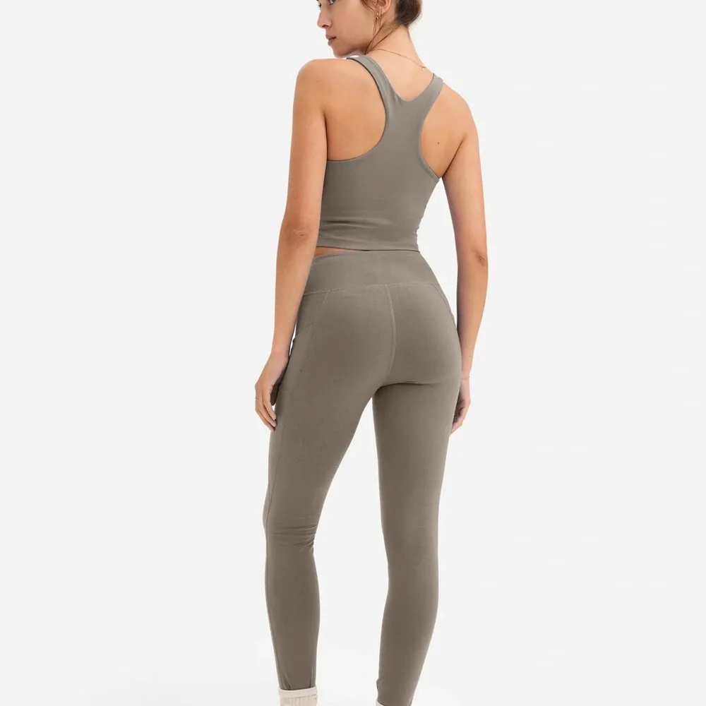 Mate the Label Organic Stretch Pocket Legging Medium Pebble - Picture 3 of 12